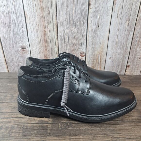 Clarks Unstructured Shire Low Black Leather Shoes Men\'s Wide Sz 11.5 W (NWOB) main image 5